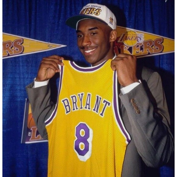 Kobe Bryant #8 (Mitchell/Ness)-(Lakers)-(Yellow)-(Jersey)-(New Cond.)-(L)-$95 - Picture 6 of 13